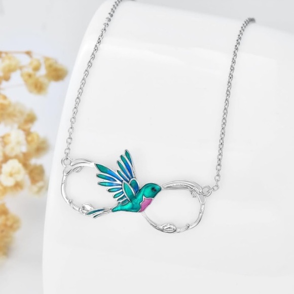 Hummingbird Infinity Love Necklace - Picture 3 of 6
